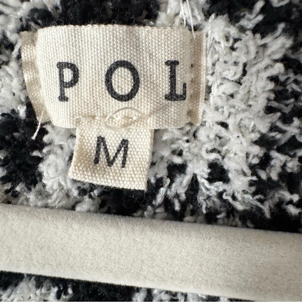 Pol Black And White Patterned Patchwork Plush Swe… - image 6